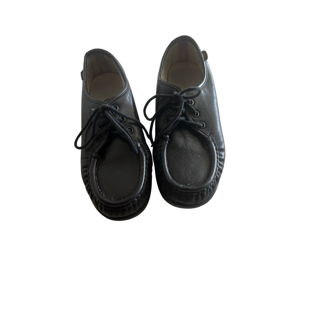SAS Free Time Black Leather Comfort Walking Shoes Womens 5.5 M Lace Up Low Top
